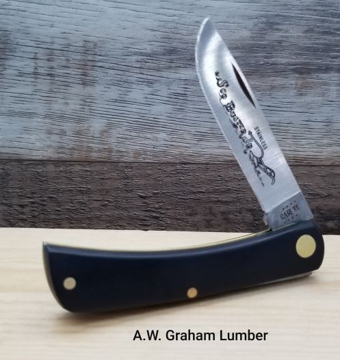 CASE 1-BLADE SOD BUSTER JR SM
BLACK SYNTHETIC SS 2137 SS
EMBELLISHED SKINNER BLADE 3-5/8"
CLOSED - A.W. Graham Lumber LLC