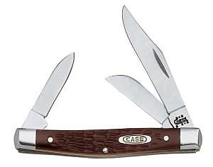 CASE MEDIUM STOCKMAN JIGGED BROWN SYNTHETIC 3-BLADE - A.W. Graham Lumber LLC
