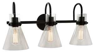 BOSTON HARBOR 3-LIGHT VANITY
FIXTURE MATTE BLACK - A.W. Graham Lumber LLC