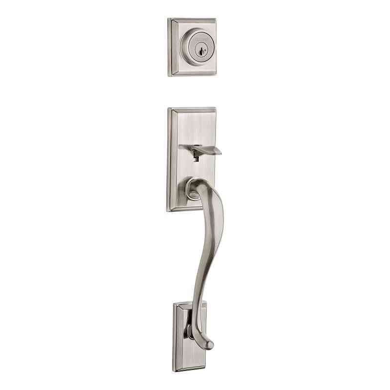 KWIKSET ENTRY HANDLE SET HAWTHORNE SATIN NICKEL  - A.W. Graham Lumber LLC