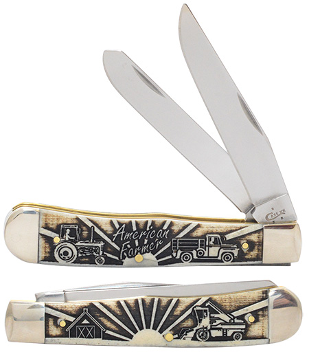 CASE TRAPPER NATURAL BONE "AMERICAN FARMER" 2-BLADE - A.W. Graham Lumber LLC