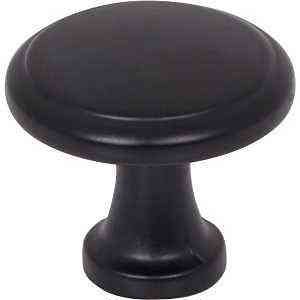 CABINET KNOB MATTE BLACK 1" FLAT ROUND PK/10 - A.W. Graham Lumber LLC