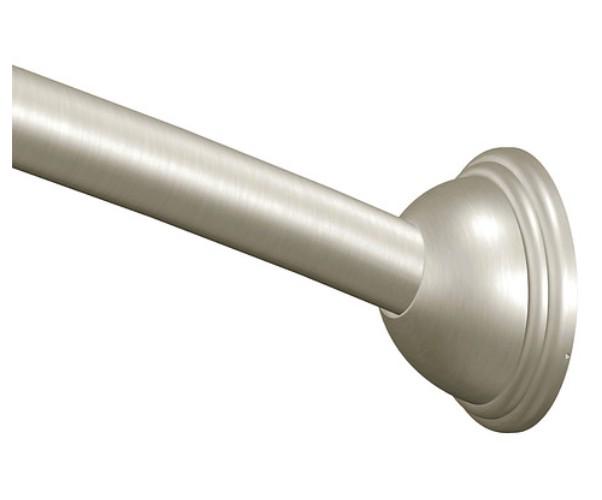 Main 3 - MOEN CURVED SHOWER ROD 54" - 72" BRUSHED NICKEL -