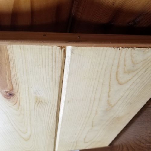 Main 2 - 1x8-16' #3 PP PATTERN 116 / 122
(WP4) (MAY HAVE BLUE STAIN IN
IT) KNOTTY PINE MIXTURE OF CLEAR
AND BLUE STAIN POSSIBLE -