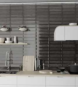 EMSER CERAMIC TILE RAKU CHARCOAL GLOSSY 3x12 - A.W. Graham Lumber LLC