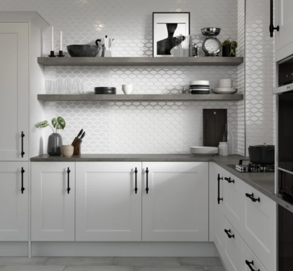 Main 2 - EMSER TILE REWARD SERIES PORCELAIN MOSAIC WHITE HEXAGON -