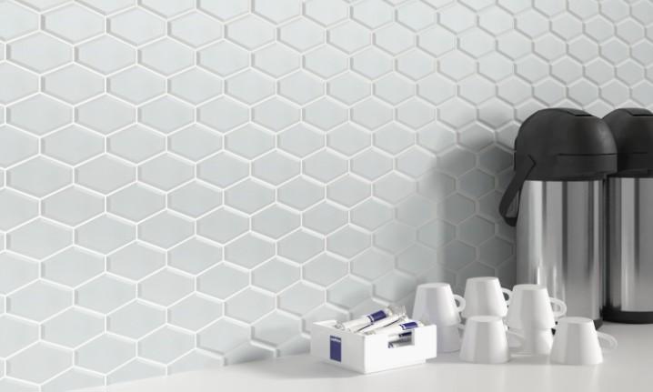 REWARD SERIES PORCELAIN TILE WHITE GLOSSY HEXAGON 2x4 - A.W. Graham Lumber LLC