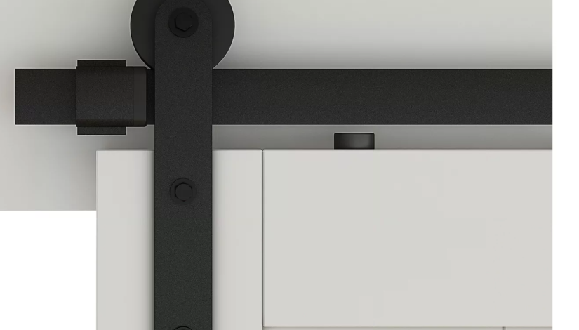 Main 2 - INTERIOR BARN DOOR HARDWARE KIT 72" MATTE BLACK -