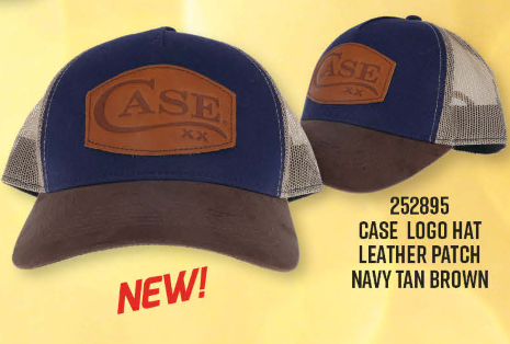 CASE LOGO HAT LEATHER PATCH NAVY TAN BROWN - A.W. Graham Lumber LLC