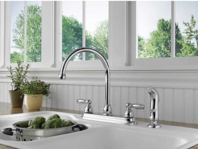 PEERLESS CLAYMORE 2-HANDLE KITCHEN FAUCET CHROME - A.W. Graham Lumber LLC