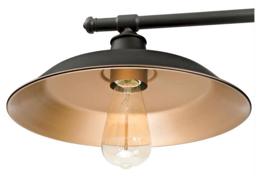 Main 2 - WESTINGHOUSE THREE-LAMP PULLEY PENDANT LIGHT OIL RUBBED BRONZE -