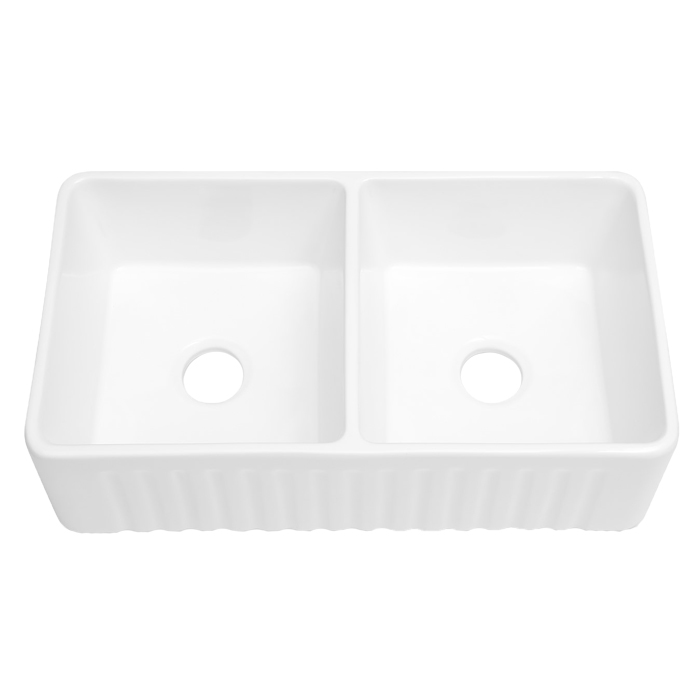 HYDROS FARMHOUSE KITCHEN SINK DOUBLE BOWL WHITE - A.W. Graham Lumber LLC