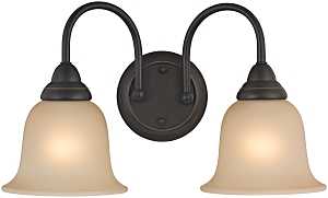 BOSTON HARBOR TWO-LAMP VANITY LIGHT FIXTURE VENETIAN BRONZE - A.W. Graham Lumber LLC