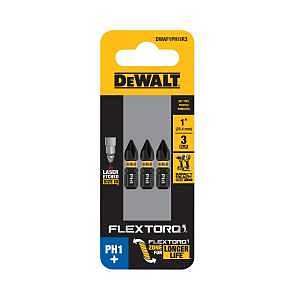 DEWALT FLEXTORQ DWAF1PH1IR3
IMPACT SCREWDRIVER BIT, 1/4" X
1" PHILLIPS DRIVE HEX SHANK 3PK
*PROMO PRICE LIMITED TO STOCK ON
HAND ONLY* - A.W. Graham Lumber LLC