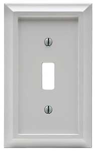 AMERELLE SINGLE TOGGLE WALL PLATE WOOD WHITE - A.W. Graham Lumber LLC