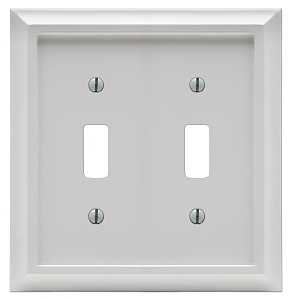 AMERELLE DOUBLE TOGGLE WALL PLATE WOOD WHITE - A.W. Graham Lumber LLC