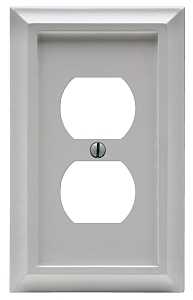 AMERELLE OUTLET WALL PLATE WOOD WHITE - A.W. Graham Lumber LLC