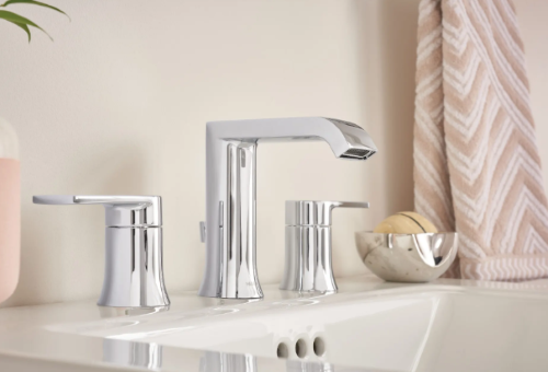 MOEN GENTA 2-HANDLE BATH FAUCET BRUSHED NICKEL - A.W. Graham Lumber LLC