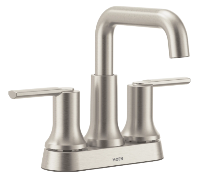 Main 2 - MOEN ZYLA 2-HANDLE HIGH-ARC BATH FAUCET BRUSHED NICKEL -
