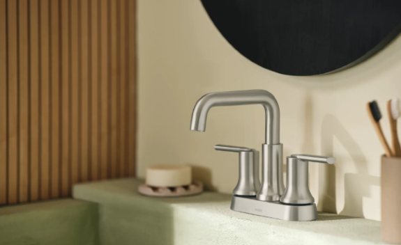 MOEN ZYLA 2-HANDLE HIGH-ARC BATH FAUCET BRUSHED NICKEL - A.W. Graham Lumber LLC