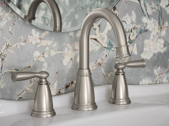 MOEN TWO-HANDLE BATH FAUCET BRUSHED NICKEL HIGH ARC - A.W. Graham Lumber LLC