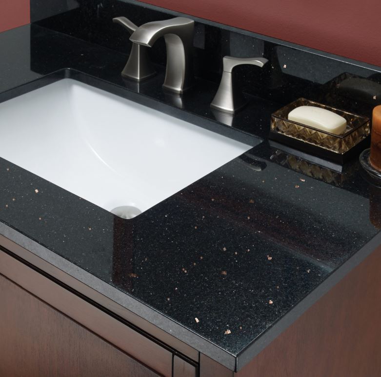 CRAFT & MAIN 37" VANITY TOP VITREOUS CHINA BLACK GALAXY - A.W. Graham Lumber LLC