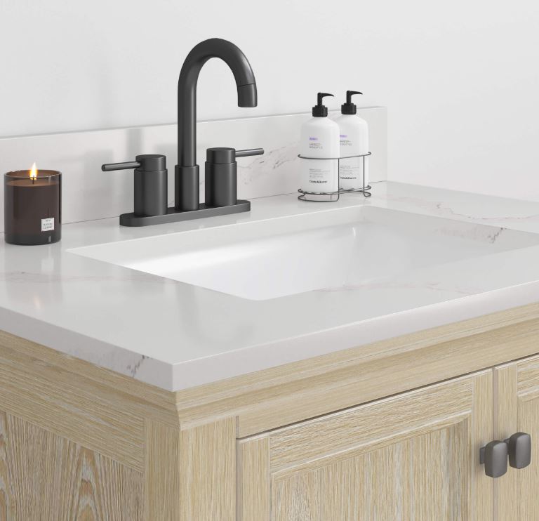 FGI IND VANITY TOP 37" CALACATTA BIANCO CERAMIC QUARTZ - A.W. Graham Lumber LLC