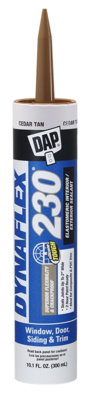 Main 1 - CAULK DAP DYNAFLEX230 SEALANT
INT/EXT LATEX CEDAR 10.1OZ
Vendor: DAP Model #: 18412
Retail UPC: 070798184121 -