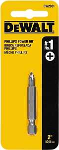DEWALT DW2021 1/4" X 2" PHILLIPS
DRIVE #1 POWER BIT HEX SHANK
*PROMO PRICE LIMITED TO STOCK ON
HAND ONLY* - A.W. Graham Lumber LLC