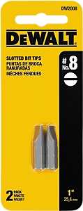 DEWALT DW2008 1/4" X 1"
SCREWDRIVER BIT #8 SLOTTED DRIVE
HEX SHANK *PROMO PRICE
LIMITED TO STOCK ON HAND ONLY* - A.W. Graham Lumber LLC