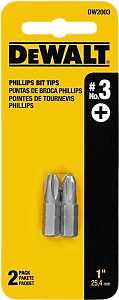 DEWALT DW2003 1/4" X 1" INSERT
BIT TIP #3 PHILLIPS DRIVE *PROMO
PRICE LIMITED TO STOCK ON HAND
ONLY* - A.W. Graham Lumber LLC