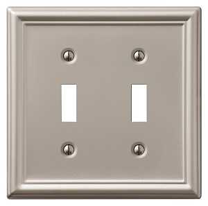 AMERELLE DOUBLE TOGGLE WALL PLATE BRUSHED NICKEL - A.W. Graham Lumber LLC