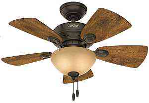 HUNTER 34" CEILING FAN 5-BLADE WALNUT ONE LIGHT - A.W. Graham Lumber LLC