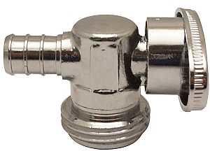 PEX STOP VALVE 1/2" x 3/4" CHROME-PLATED  - A.W. Graham Lumber LLC