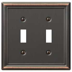 AMERELLE DOUBLE TOGGLE WALL PLATE STEEL AGED BRONZE - A.W. Graham Lumber LLC