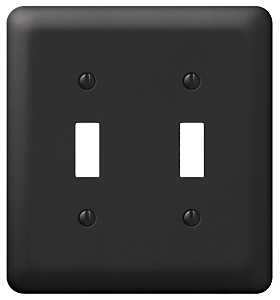 AMERELLE DOUBLE TOGGLE WALL PLATE STEEL BLACK - A.W. Graham Lumber LLC