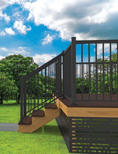 Main 2 - ALUMINUM RAILING STAIR KIT 6' x 36" MATTE BLACK  -