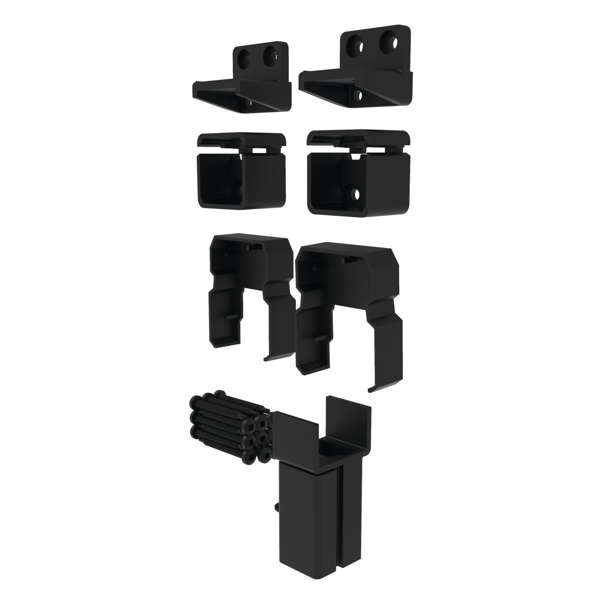 Main 1 - XPANSE ALUMINUM RAIL LINE BRACKET KIT (4) MATTE BLACK - FOR CUT DOWNS -