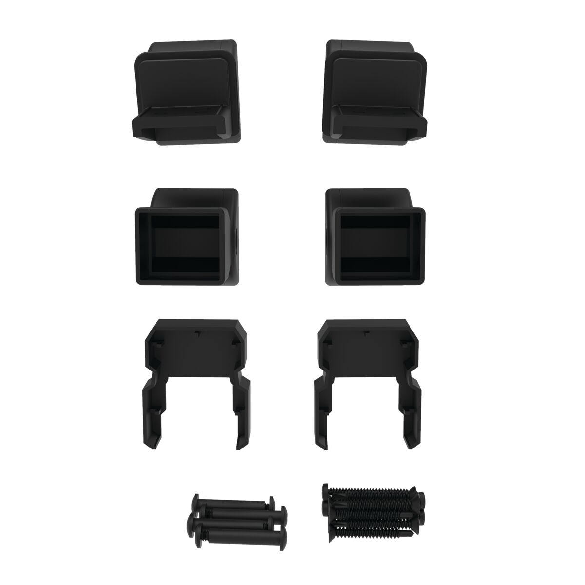 Main 1 - XPANSE ALUMINUM RAIL STAIR BRACKET KIT (4) MATTE BLACK - FOR CUT DOWNS -