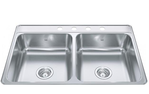 Main 2 - KINDRED CREEMORE 33" X 22" DBLE BOWL KITCHEN SINK STAINLESS -