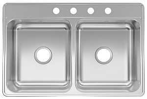 FRANKE 33" X 22" DOUBLE BOWL KITCHEN SINK STAINLESS - A.W. Graham Lumber LLC