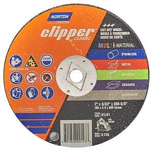 NORTON CLIPPER 7" CUT-OFF WHEEL
MULTI-MATERIAL 
70184609147 - A.W. Graham Lumber LLC