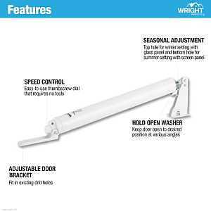 Main 3 - DOOR CLOSER PNEUMATIC WHITE 10.5"  -