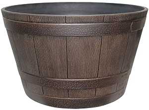 Main 1 - WHISKEY BARREL PLANTER KY WALNUT 15-1/2" -