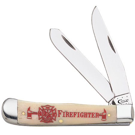 CASE 9100547 2-BLADE TRAPPER "FIREFIGHTER" SMOOTH NATURAL BONE - A.W. Graham Lumber LLC