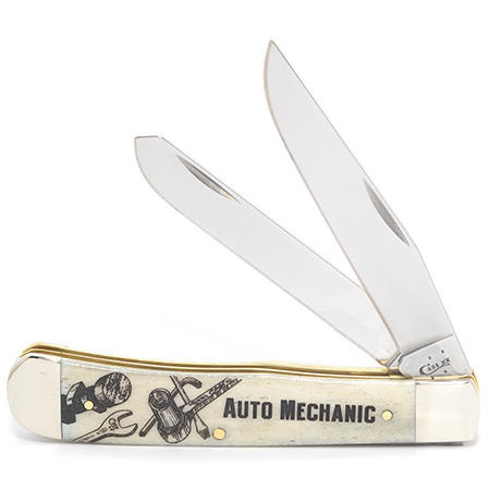 CASE 9100564 2-BLADE TRAPPER "AUTO MECHANIC" SMOOTH NATURAL BONE - A.W. Graham Lumber LLC