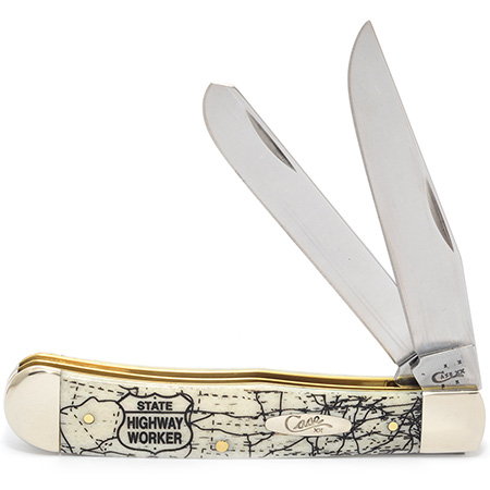 CASE 9144566 2-BLADE TRAPPER "STATE HIGHWAY WORKERS SMOOTH NATURAL BONE - A.W. Graham Lumber LLC