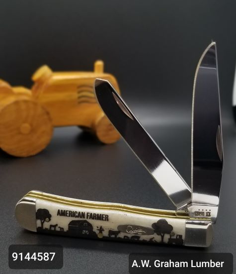 CASE 2-BLADE TRAPPER SM NAT BONE "AMERICAN FARMER"  - A.W. Graham Lumber LLC