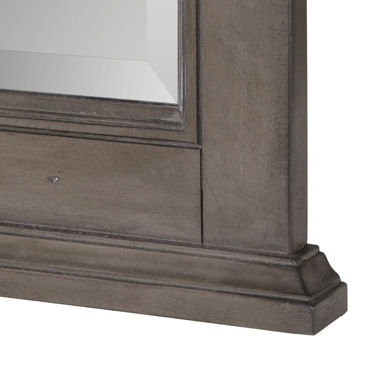 Main 2 - CRAFT & MAIN 24x32 FRAMED BATHROOM MIRROR DISTRESSED GRAY -
