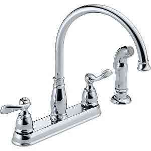 Main 2 - DELTA TWO-HANDLE KITCHEN FAUCET W/SIDE SPRAY CHROME -